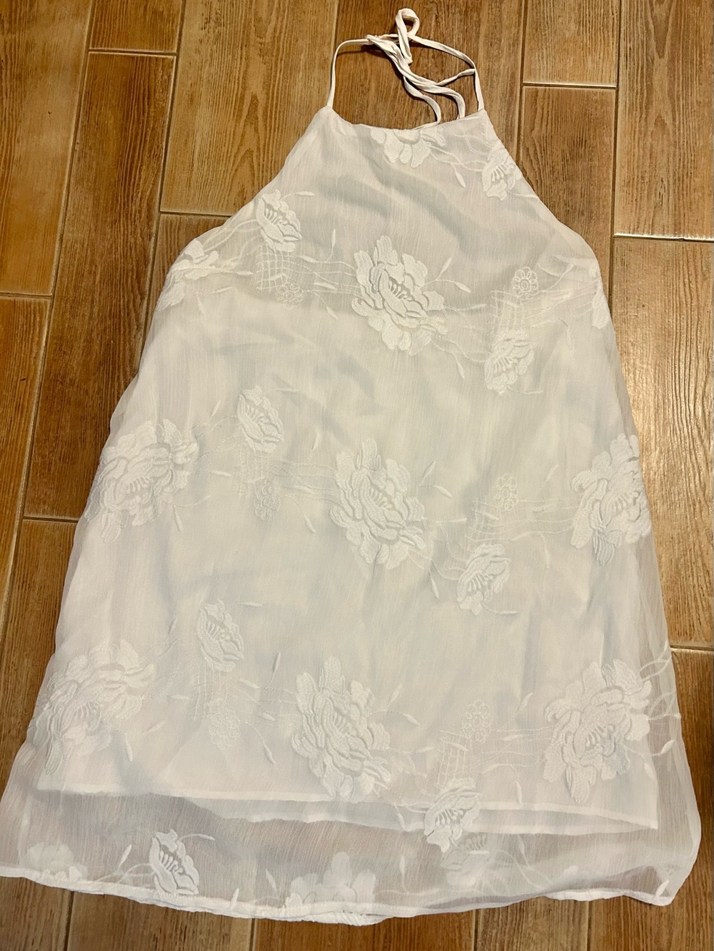 Honey Punch White Floral Halter dress
